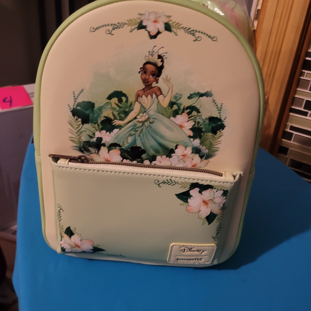 Disney Tiana Loungefly Cream and Green Princess Backpack